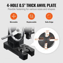 VEVOR Pressa a perno, Pressa per perno manuale da 1 tonnellata con volantino, Altezza massima 15 cm, Pressa per perno da tavolo manuale per carichi pesanti in ghisa, Pressa manuale di precisione