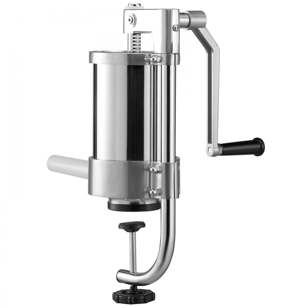VEVOR Insaccatrice Manuale Verticale per Salsiccia Morsetto Tavolo Acciaio Inox 1,5L, Macchina per Insaccare Salsicce Manuale da Tavolo Capienza da 1,5L in Acciaio Inox 3 Tubi di Riempimento Inclusi