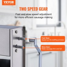 VEVOR Insaccatrice Manuale per Salsicce 10 L Macchina per Salsicce Verticale a Doppia Velocità, Realizzata in Acciaio Inossidabile 304 per Uso Alimentare, Include 5 Tubi Insacco, per Cucina Domestica