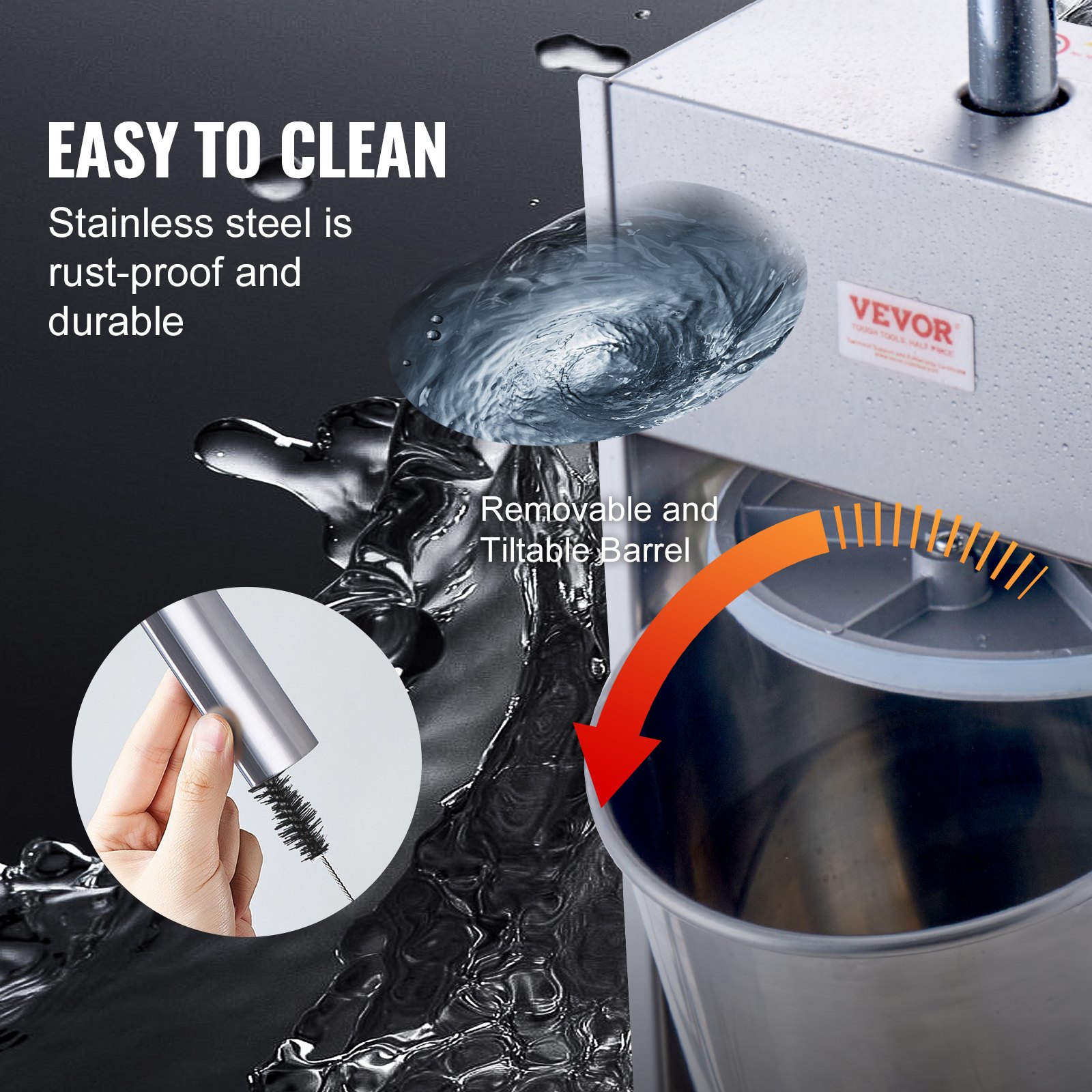 VEVOR Insaccatrice Manuale per Salsicce 10 L Macchina per Salsicce Verticale a Doppia Velocità, Realizzata in Acciaio Inossidabile 304 per Uso Alimentare, Include 5 Tubi Insacco, per Cucina Domestica