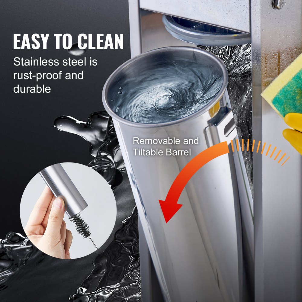 VEVOR Insaccatrice Manuale per Salsicce 7 L Macchina per Salsicce Verticale a Doppia Velocità, Realizzata in Acciaio Inossidabile 304 per Uso Alimentare, 5 Tubi di Ripieno, per Cucina, Ristorante