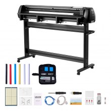 VEVOR Macchina da Taglio per Vinile, Larghezza di Alimentazione Max. 1350 mm, Doppie Lame, Forza Velocità Regolabili, Display LED, Set Stampante per Plotter da Taglio Vinile con Accessori e Software
