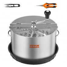 VEVOR Tagliafoglie a Ciotola Manuale Coperchio Trasparente Diametro 40cm Lame in Acciaio Inox da Giardino, Taglierina Manuale per Erba Foglie a Ciotola Tagliafoglie Lame a Forma di X per Giardinaggio