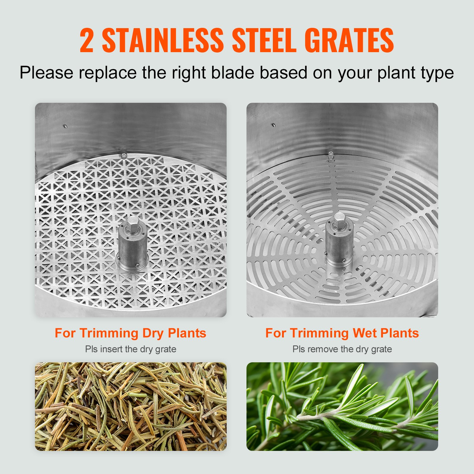 VEVOR Tagliafoglie a Ciotola Manuale Coperchio Trasparente Diametro 40cm Lame in Acciaio Inox da Giardino, Taglierina Manuale per Erba Foglie a Ciotola Tagliafoglie Lame a Forma di X per Giardinaggio