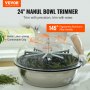 VEVOR Tagliafoglie a Ciotola Manuale Coperchio Trasparente Diametro 61cm Lame in Acciaio Inox da Giardino, Taglierina Manuale per Erba Foglie a Ciotola Tagliafoglie Lame a Forma di X per Giardinaggio