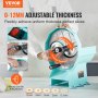 VEVOR Affettatrice Manuale per Frutta e Verdura, Tagliaverdure Spessore Regolabile 0-12mm, Doppie Porte di Alimentazione, Lama in Acciaio Inox, Affettatrice per Cetrioli, Limoni, Pomodori