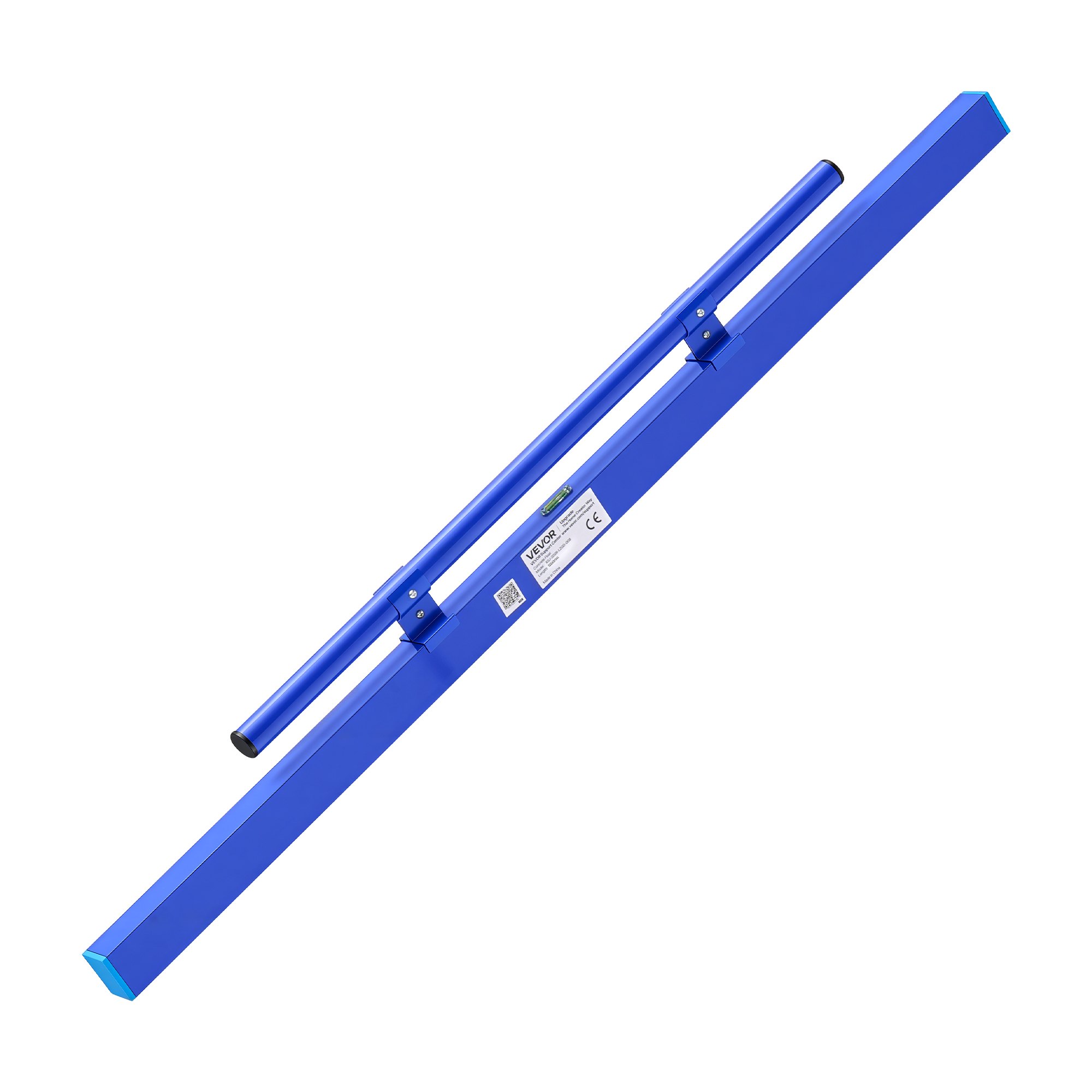 VEVOR Staggia Manuale per Calcestruzzo 1200 mm, in Lega di Alluminio Blu, Staggia Manuale Monopezzo per Cemento, Livella a Bolla Integrata, Verniciatura a Polvere, Leggera, per Pavimenti di Garage