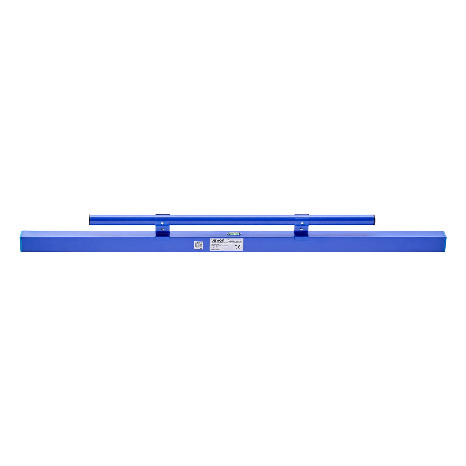 VEVOR Staggia Manuale per Calcestruzzo 1200 mm, in Lega di Alluminio Blu, Staggia Manuale Monopezzo per Cemento, Livella a Bolla Integrata, Verniciatura a Polvere, Leggera, per Pavimenti di Garage