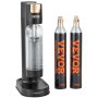 VEVOR Macchina per Acqua Gassante, Kit Acqua Soda con Bottiglia in PET da 1 L, Macchina per Gassatura Domestica, Bombola senza Gas CO2, Compatibile con e Bombole di CO2 Avvitata da 60 Litri Nera