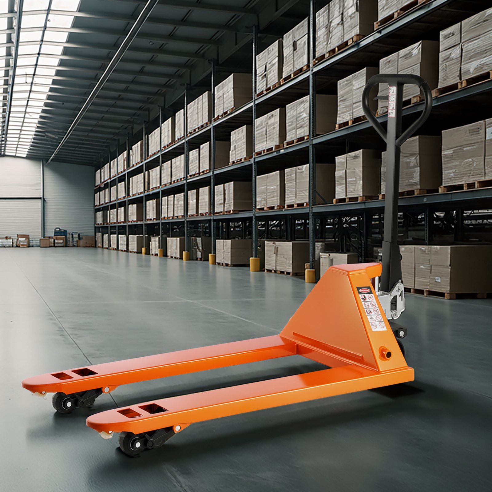 VEVOR Transpallet, Capacità 3 T, Transpallet Manuale con Forche da 1620 x 685 x 1225 mm per Movimentazione Materiali, Altezza di Sollevamento Forche 85-180 mm, per Magazzino, Supermercato