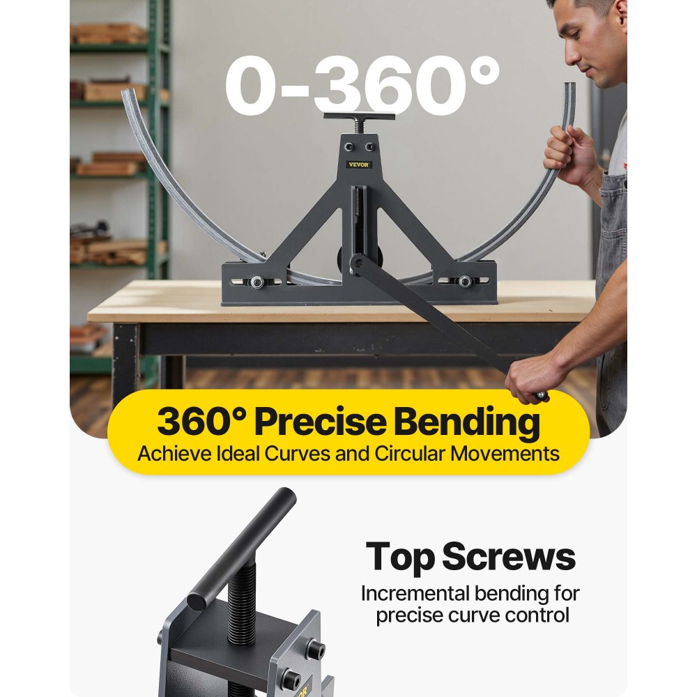 VEVOR Bending Press Bender for Steel Pipes, 180 mm, 170 mm, 200 mm, 220 mm Min. Radius Pipe Bending Machine, 450 mm, 500 mm, 550 mm, 600 mm Min. Diameter Angle Bending Tool, Manual Pipe Bender Set