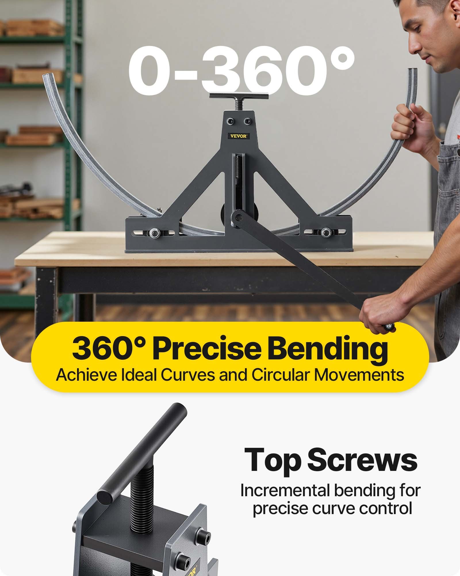 VEVOR Bending Press Bender for Steel Pipes, 180 mm, 170 mm, 200 mm, 220 mm Min. Radius Pipe Bending Machine, 450 mm, 500 mm, 550 mm, 600 mm Min. Diameter Angle Bending Tool, Manual Pipe Bender Set