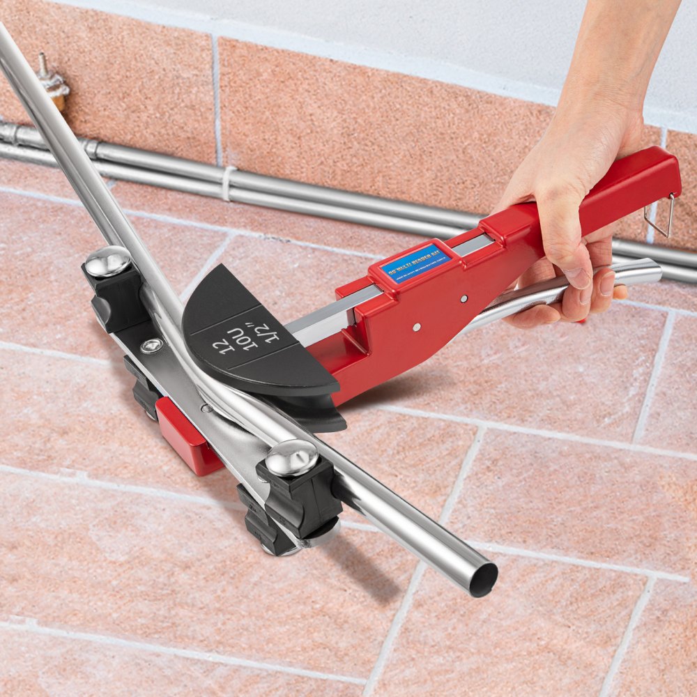 VEVOR Curvatubi, 7 matrici 1/4-7/8 di pollice 6-22 mm set di curvatubi a cricchetto, curvatubi manuale a 90° con attacco per la curvatura inversa, curvatubi manuale con forza di curvatura 10 KN