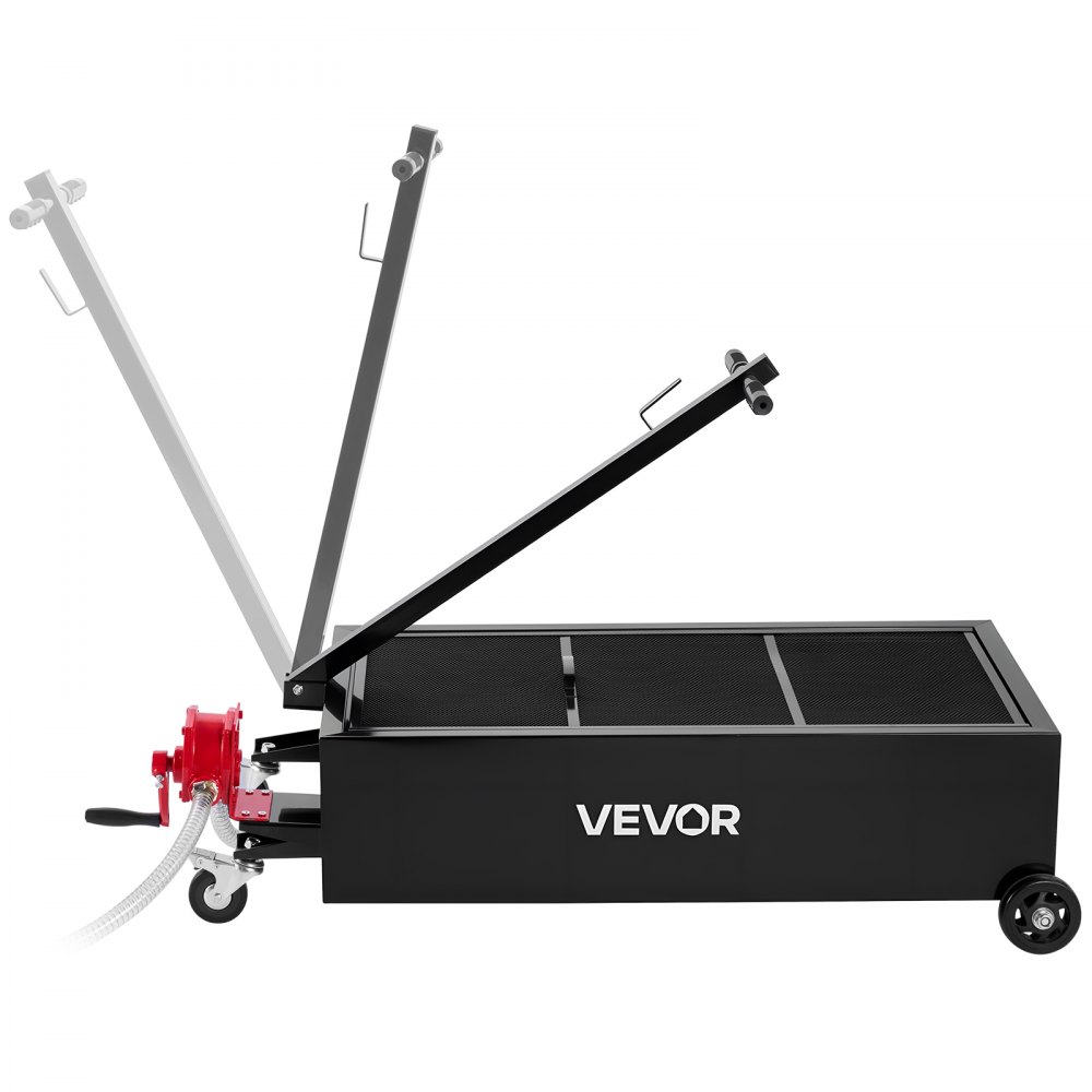 VEVOR Vaschetta di Scarico dell'Olio, Capacità 94,6 L, Vaschetta di Raccolta Olio Mobile con Pompa Manuale, Tubo 2,2 m e Maniglia Pieghevole, Prova di Perdite e Resistente alla Corrosione