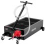 VEVOR Low Profile Oil Drain Pan, 94.6 L Capacity, Rolling Oil Drain Pan with Manual Pump, 2.2 m Hose & T Folding Handle, Leak-proof & Corrosion-resistant, Fit for Cars, SUVs, Trucks, ATVs, Black