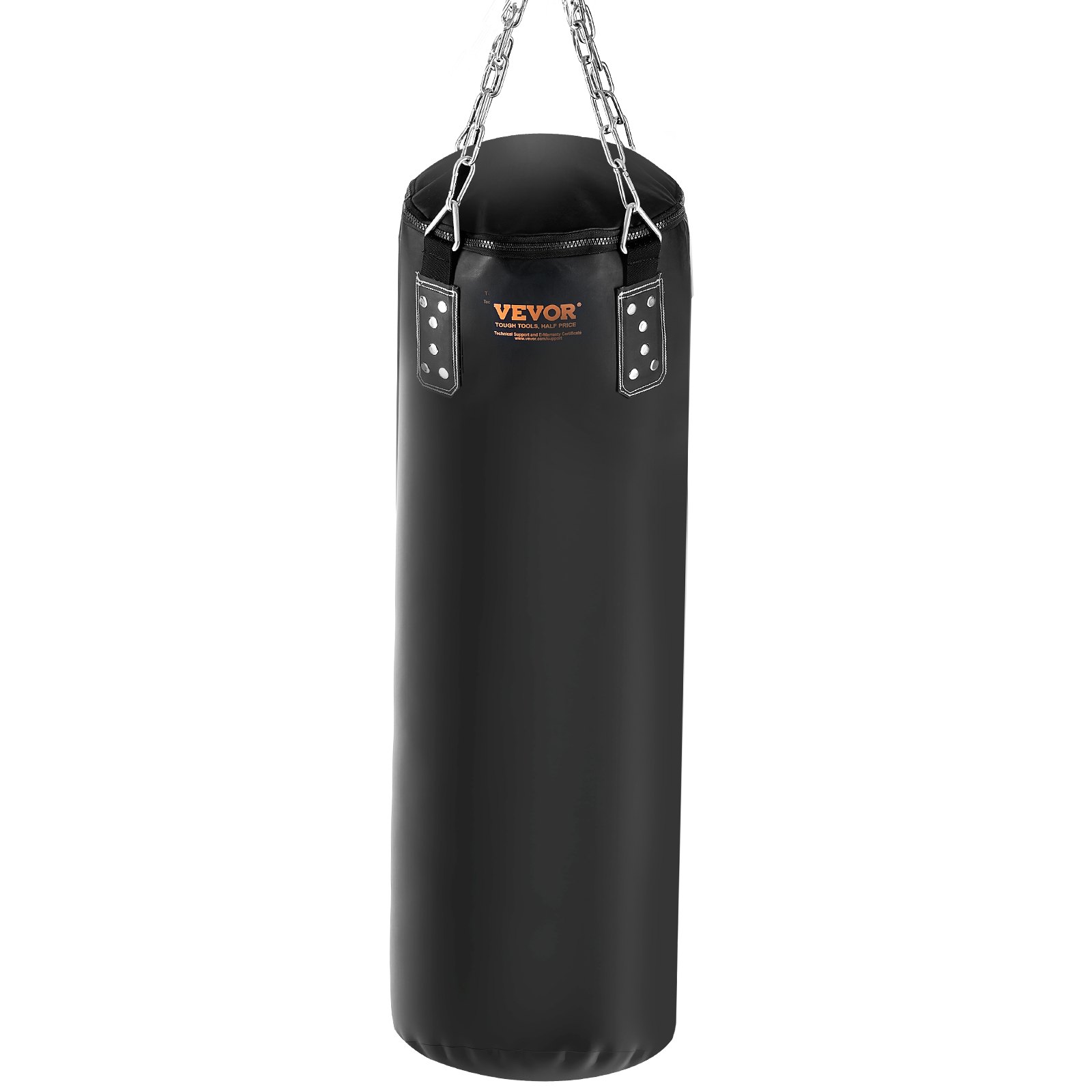 VEVOR Sacco da boxe pesante 120 cm con sacco da boxe, Set di sacco da boxe vuoto con guantoni da boxe, bende, catene, ganci da soffitto per MMA, kickboxing, Muay Thai, Giardino Palestra