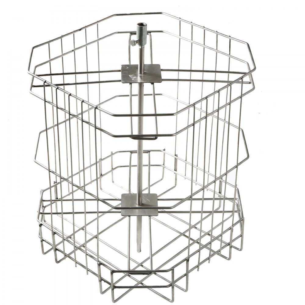 VEVOR Estrattore di Miele Manuale in Acciaio Inox Capienza Flessibile 2/4 Favi 3 Favi 4/8 Favi per Apicoltura, Smielatore Centrifuga di Miele con Coperchio Trasparente Altezza Regolabile tra 100-108cm