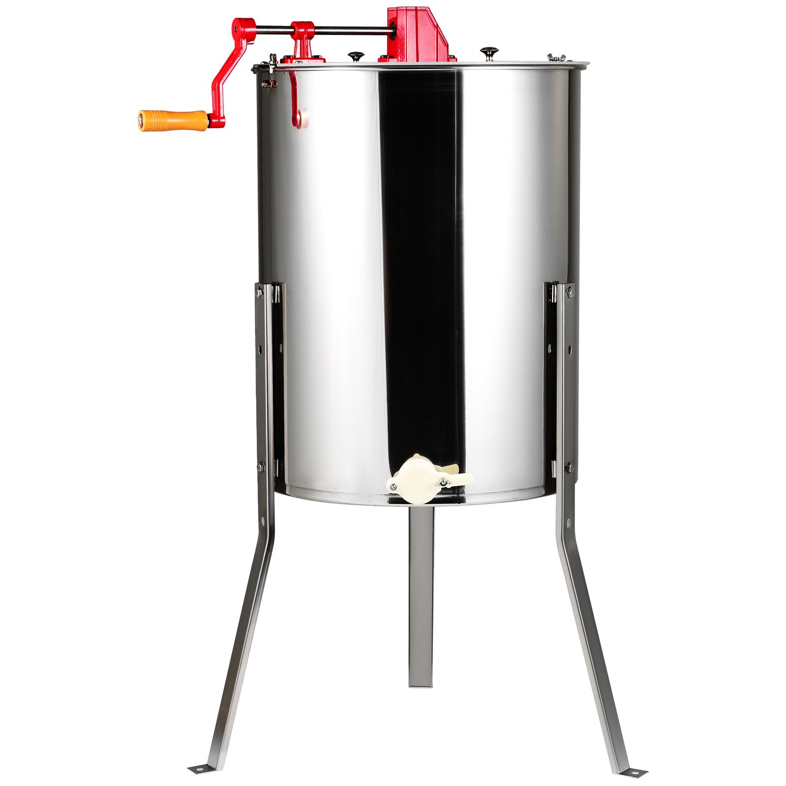 VEVOR Estrattore di Miele Manuale in Acciaio Inox Capienza Flessibile 2/4 Favi 3 Favi 4/8 Favi per Apicoltura, Smielatore Centrifuga di Miele con Coperchio Trasparente Altezza Regolabile tra 100-108cm