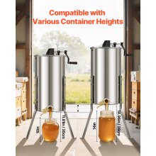 VEVOR Estrattore Miele Manuale 2 Telaini Centrifuga Apicoltura in Acciaio Inox