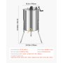 VEVOR Estrattore di Miele in Acciaio Inox, Centrifuga Manuale per Miele 4/8 Telaini, con Coperchio Trasparente, Regolabile in Altezza, Apicoltura per Estrazione di Favi, 470 x 610 x 1080 mm