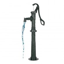 VEVOR Pompa Manuale per Pozzo, Sollevamento Massimo di 6 m, Pompa Manuale per Acqua in Ghisa Antica, con Base Rialzata e Attacco NPT, Vecchio Stile per Giardino Esterno, Stagno, Verde