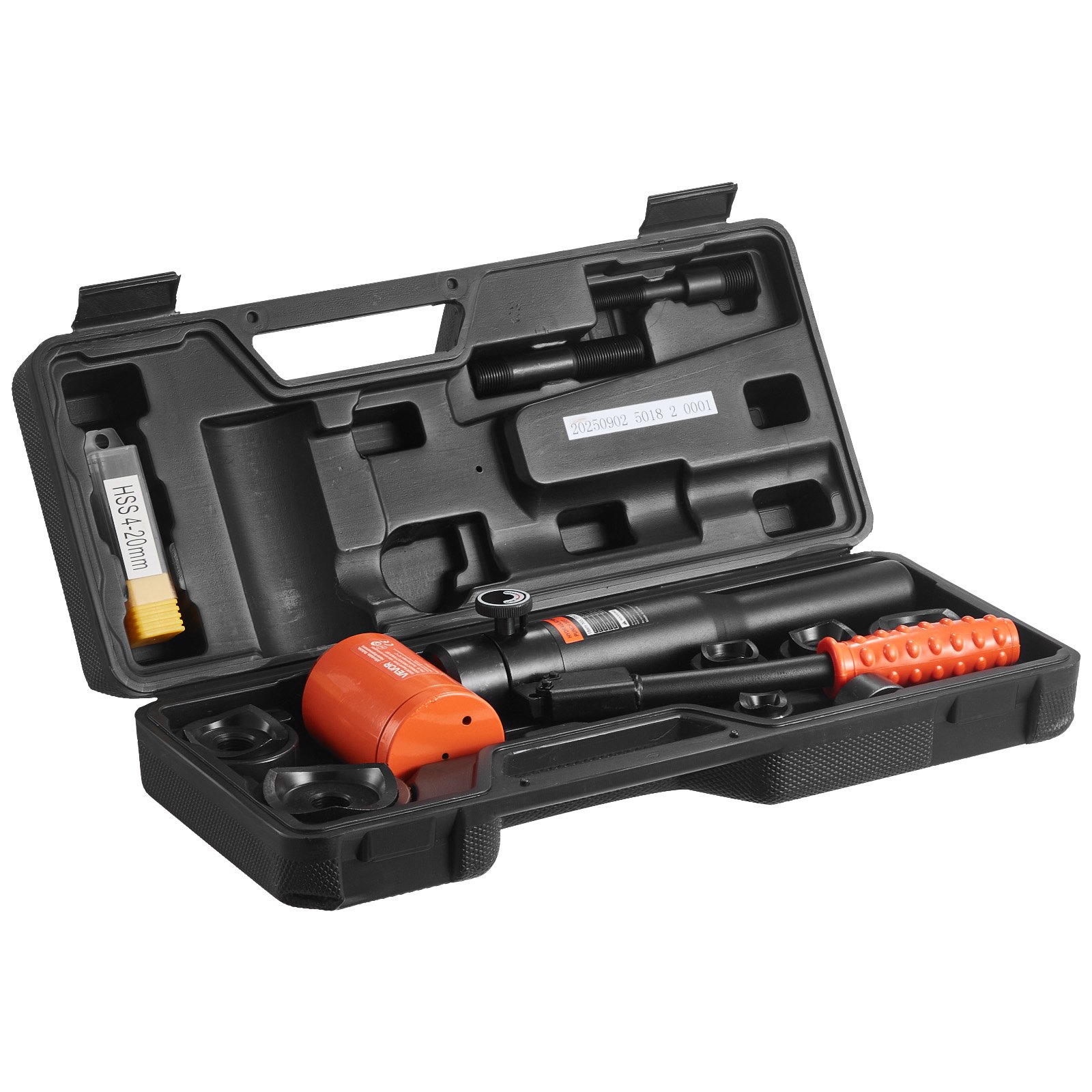 VEVOR Kit di Perforazione Manuale, Set di Punzoni Idraulici da 10 T Kit di Utensili KO per Realizzazione di Fori 1,27 a 5,08 cm con 6 Matrici per Armadi in Metallo, Controllo e Quadri Elettrici