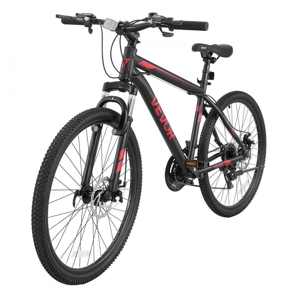 VEVOR Mountain Bike per Adulti 21 Velocità per Tutti i Terreni Carico 120kg Bicicletta da Montagna, Sospensione Anteriorre, Sella Regolabile, in Acciaio di Carbonio, Freno Doppio a Disco, da Esterno