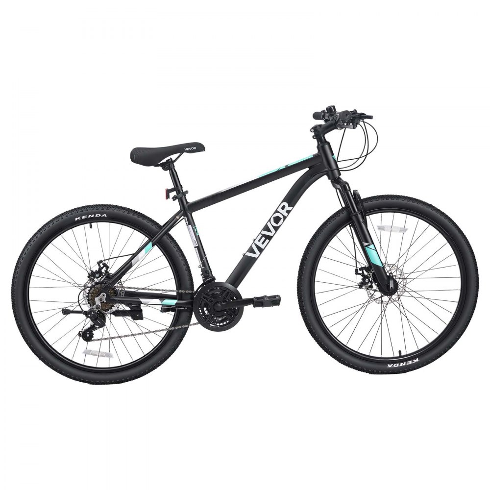 VEVOR Bici da Montagna per Adulti 21 Velocità Doppio Freno a Disco 120 kg Mountain Bike, Carico max 120 kg, Sospensione Anteriore, Sella Regolabile, Telaio in Lega di Alluminio, Lunghezza 172 cm