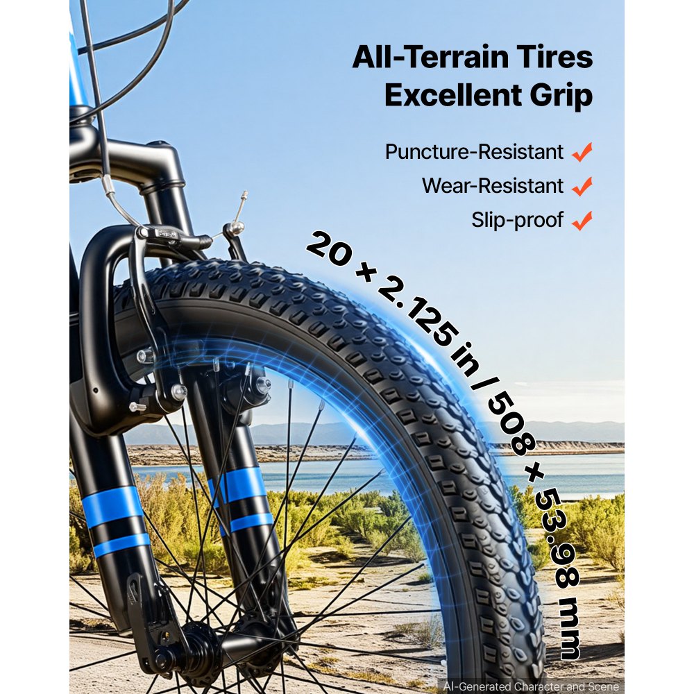 VEVOR Mountain Bike per Strada 6 Velocità per Tutti i Terreni Carico 80 kg Bicicletta da Montagna, Sospensione Anteriorre, Sella Regolabile, in Acciaio di Carbonio, Freno Doppio, Lunghezza 1420 mm