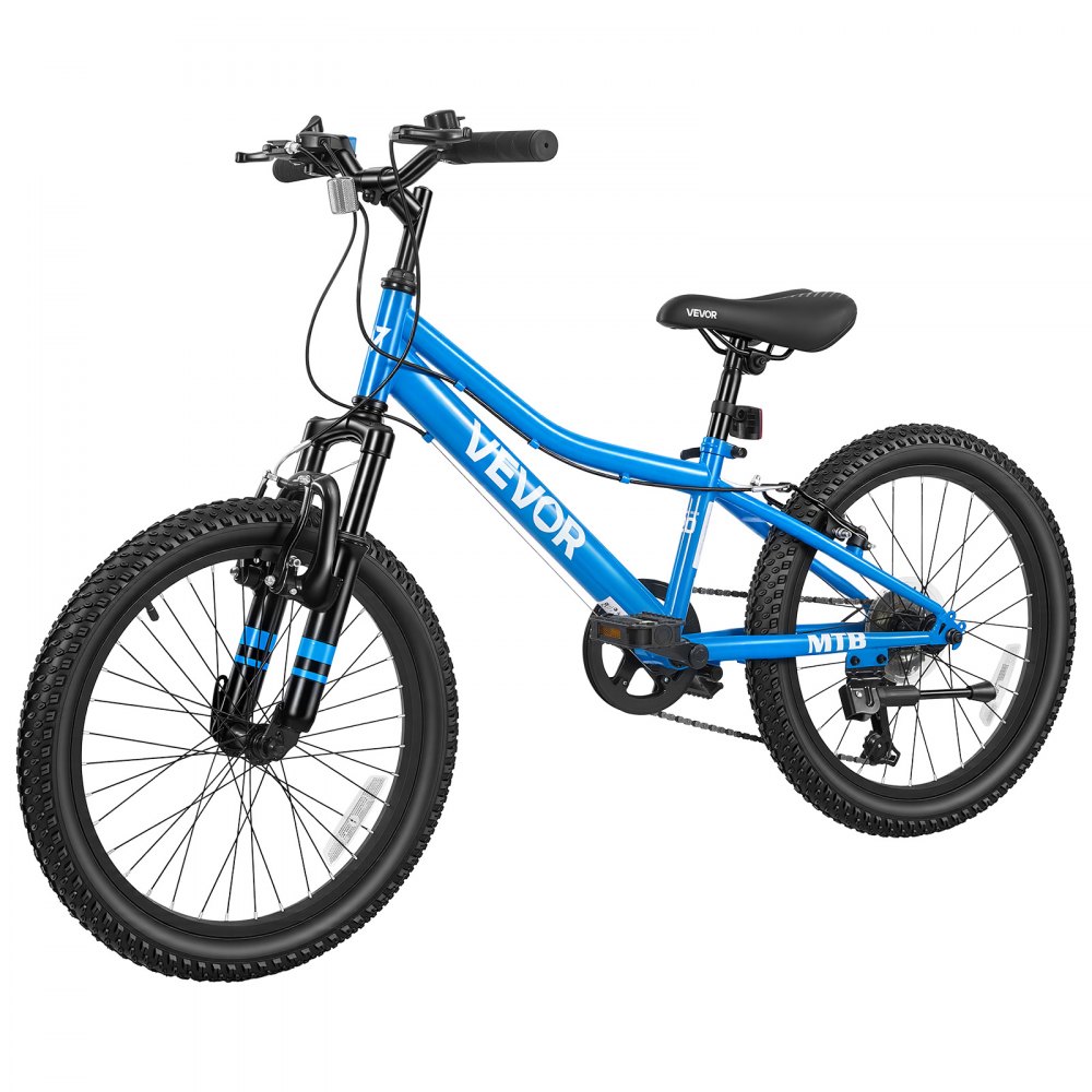 VEVOR Mountain Bike per Strada 6 Velocità per Tutti i Terreni Carico 80 kg Bicicletta da Montagna, Sospensione Anteriorre, Sella Regolabile, in Acciaio di Carbonio, Freno Doppio, Lunghezza 1420 mm