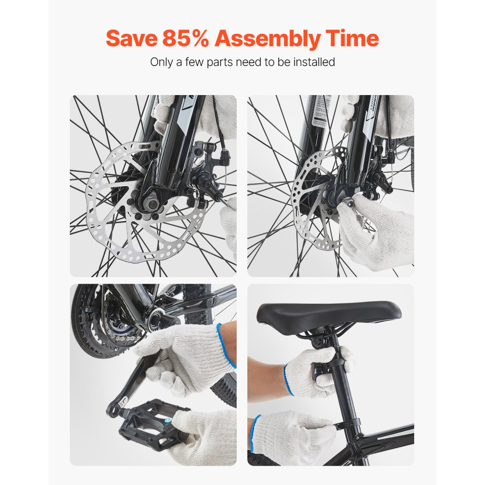 VEVOR Bicicletta da Montagna 53,34 cm Bicicletta MTB con Sospensione Anteriore, Cambio Twist a 21 Velocità, Sella Comfort, Freni a Doppio Disco, Telaio in Lega di Alluminio, Bici Sportiva