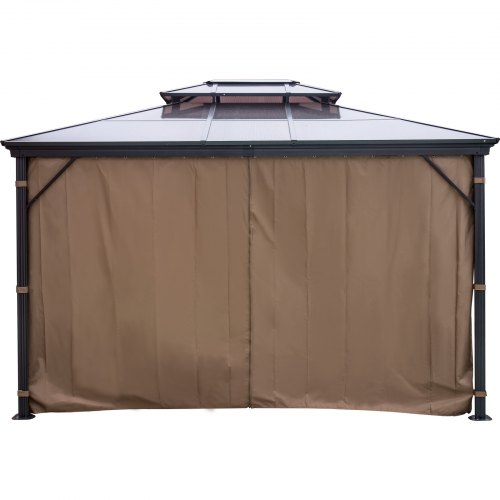 VEVOR Gazebo da Patio da 3 x 3,6 m, Gazebo con Zanzariere, con Telaio in Lega di Alluminio e Doppio Tetto in PVC, Gazebo Tettoia a Doppio Livello per Giardino, Cortile, Patio e Altri Spazi Esterni