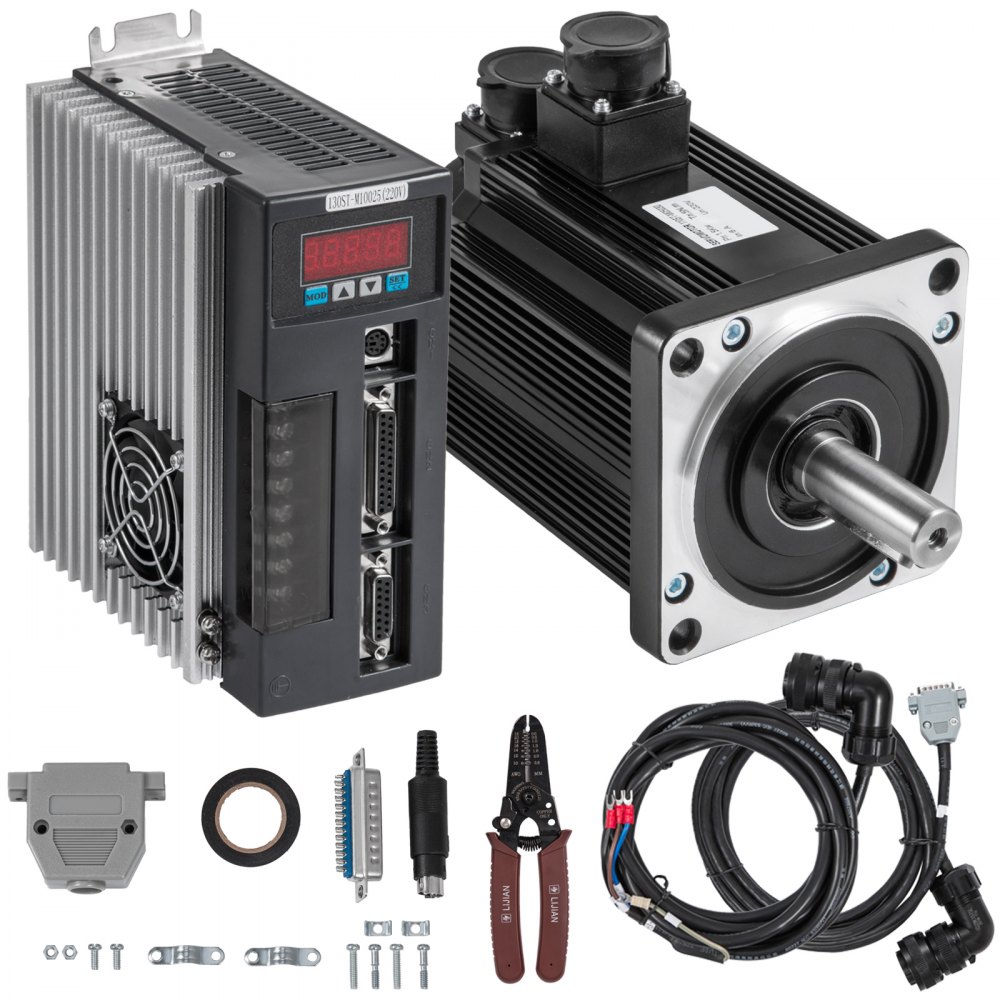 1.5kw Kit Servomotore + Servo Driver Cnc 5nm Magnetico Radiator 3.43mh Ip65 220v