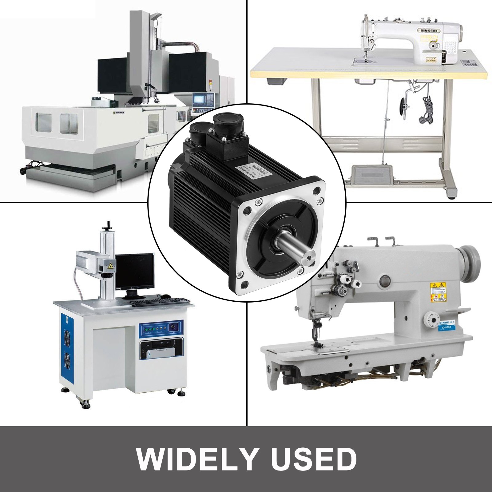 7.7 Nm Servomotore 2 Kw 7.5a 2500 Prm Servo Motore Cnc Azionamento Cavo Encoder