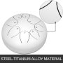 10" Tamburo Della Lingua Mano 8 Note Scale Bianco Handpan Acciaio Con Borsa