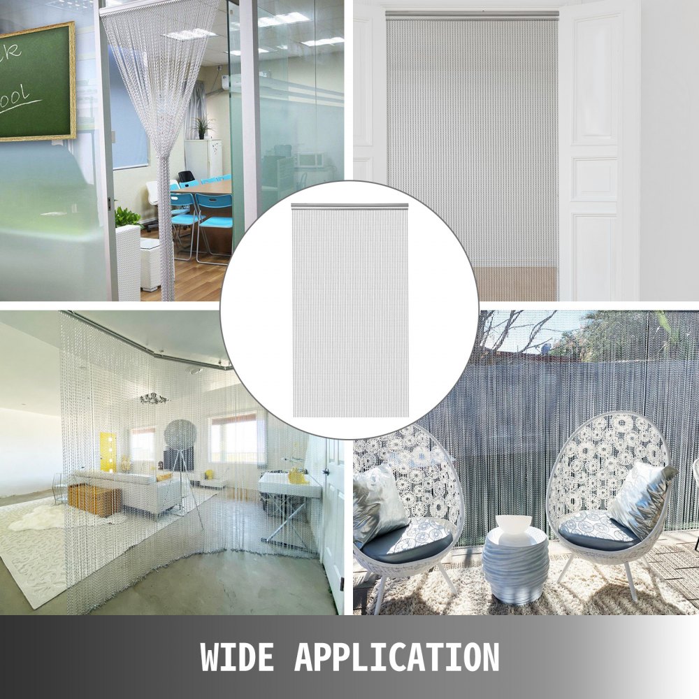 Tenda Antimosche In Alluminio Catena Paramosche Insetti Argento Su Misura