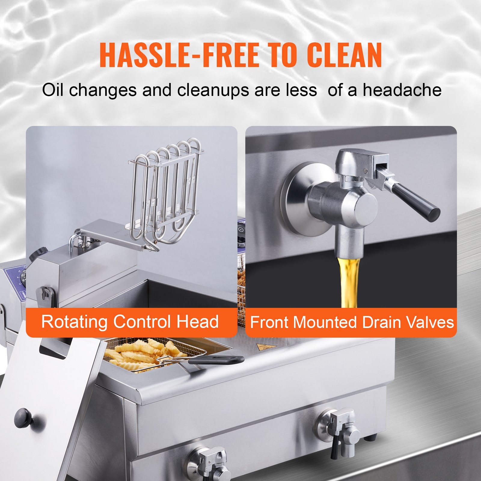 VEVOR Commercial Deep Fryer, 3 kW Electric Tabletop Fryer with Double Tank & Basket, 2 x 11 L Double Oil Fryer Made of Stainless Steel, Time and Temperature Control, for Kitchens and Restaurants