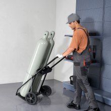 VEVOR Carrello per Bombole di Saldatura Doppie Ruota Piena 254 mm Carico 200 kg