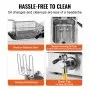 VEVOR Friggitrice Commerciale Elettrica 2 Cestelli 8,5 L in Acciaio Inox