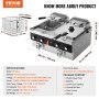 VEVOR Friggitrice Commerciale Elettrica da Banco a Doppia Vasca 3000 W, 2 Friggitrici a Olio 8,5 L con 2 Cestelli, Acciaio Inox Spesso 1 mm, Controllo Tempo Temperatura, per Uso in Cucina Ristorante