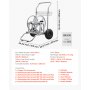 VEVOR Carrello Avvolgitubo per Tubo dell'Acqua, Carrello Avvolgitubo da Giardino per Tubi ad Alta Pressione Capacità max. 6096 cm/9144 cm,Bobina per Stoccaggio Tubi per Irrigazione, Senza Tubo