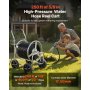 VEVOR Carrello avvolgitubo, può contenere fino a 250 piedi di tubo da 5/8", carrelli per tubi dell'acqua da giardino, strumenti mobili con 4 ruote, piantagione da esterno in acciaio verniciato a polve
