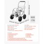 VEVOR Carrello avvolgitubo, può contenere fino a 91 m di tubo da 1,6 cm, Carrello per tubi dell'acqua da giardino Attrezzi mobili con 4 ruote, Piantagione esterno in acciaio verniciato a polvere