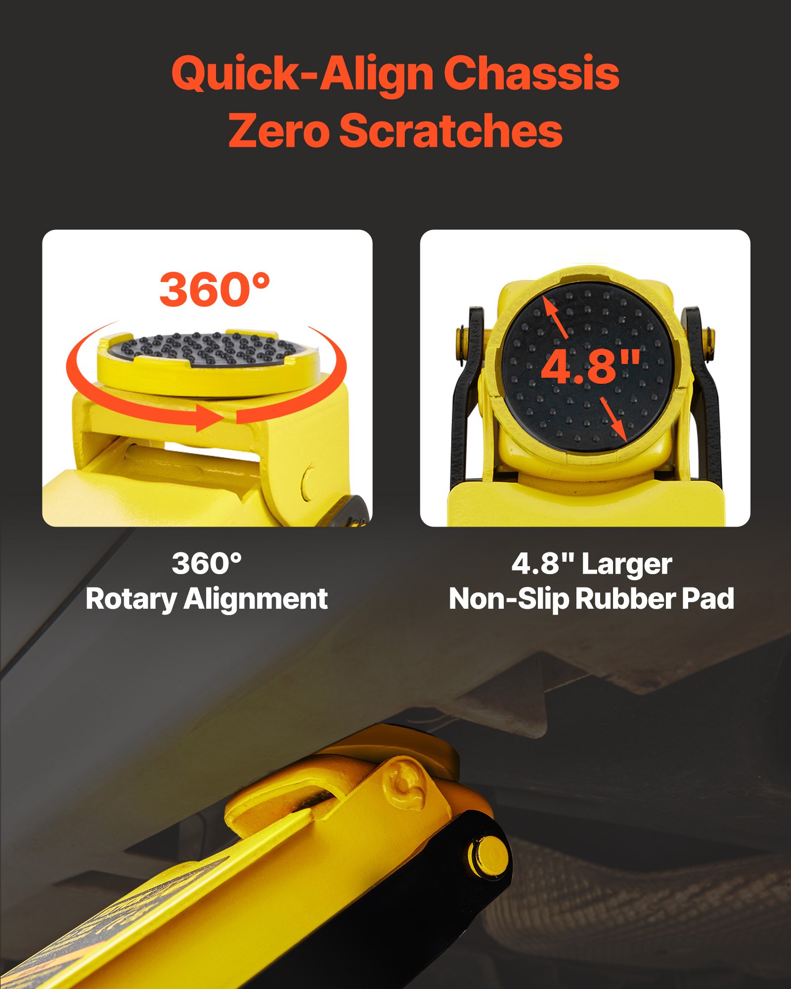 VEVOR Martinetto da Pavimento a Basso Profilo 3 Tonnellate Martinetto da Pavimento da Corsa in Acciaio per Carichi Pesanti con Pompa a Sollevamento a Pistone Singolo, Campo di Sollevamento 130-500 mm