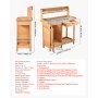 VEVOR Potting Bench Table, Outdoor Gardening Wooden Workstation with 112 x 46.5 cm Galvanized Iron Tabletop, Garden Work Station with Drawer, Storage Cabinet & Shelves, Hooks for Patio, Backyard