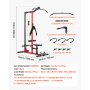 VEVOR Lat Machine Multifunzionale 3 in 1, Macchina a Cavi Professionale con Lat Pulldown e Crunch Addominali, Allenamento Schiena e Core a Casa e Palestra, Sedile e Rulli Regolabili, Carico Max 181 kg