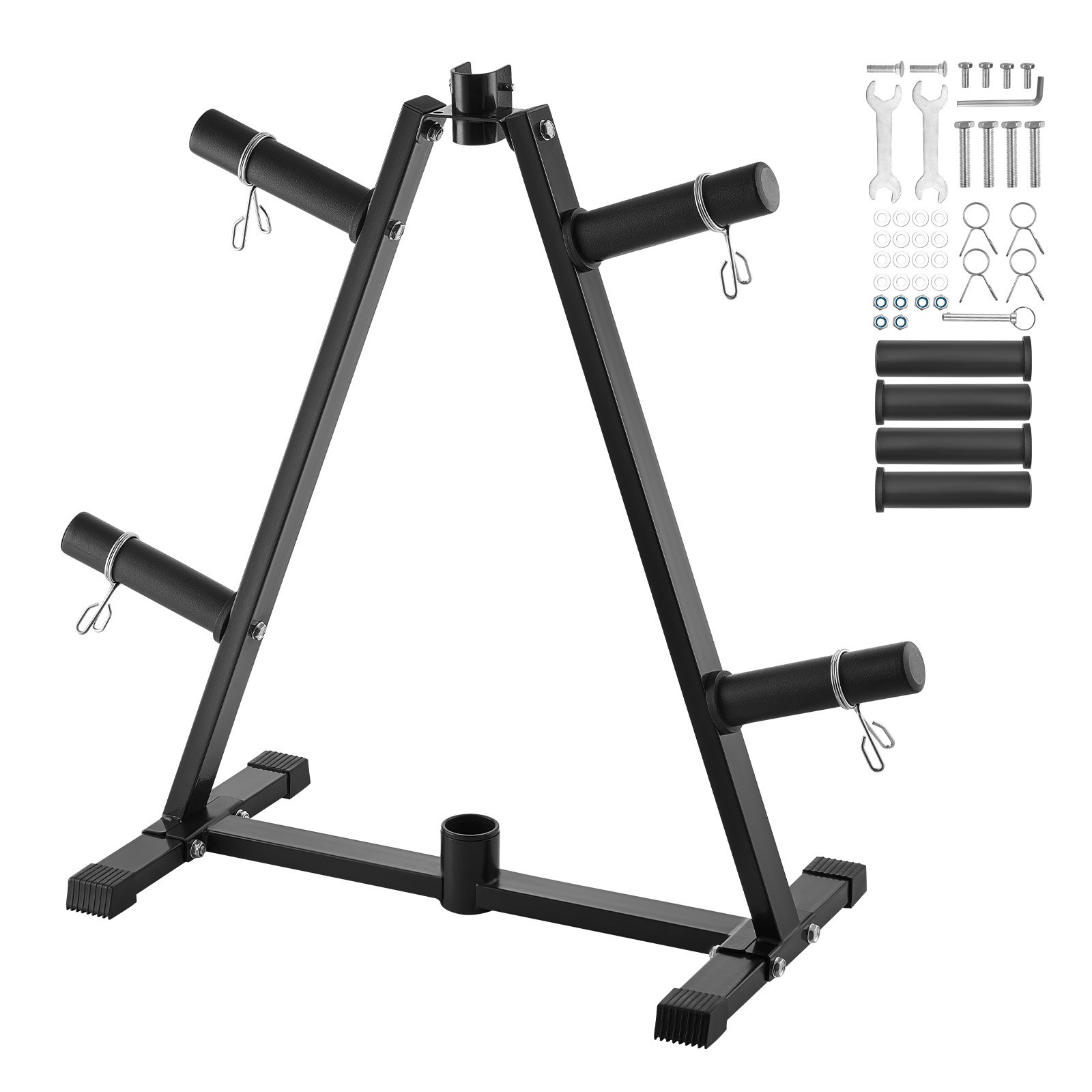 VEVOR Supporto per Dischi Pesi 50,8 mm Albero per Dischi Pesi con Telaio ad A, Albero per Dischi Standard, Carico di 136 kg Supporto per Pesi, Supporto per Bilanciere per Palestra Domestica, Nero