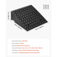 VEVOR Rampa per Marciapiede, Capacità di Carico di 3,175 T, Altezza di Salita di 17,8 cm, con Serbatoio di Drenaggio per Sedie a Rotelle, Passeggini, Motociclette, Automobili, Confezione da 2