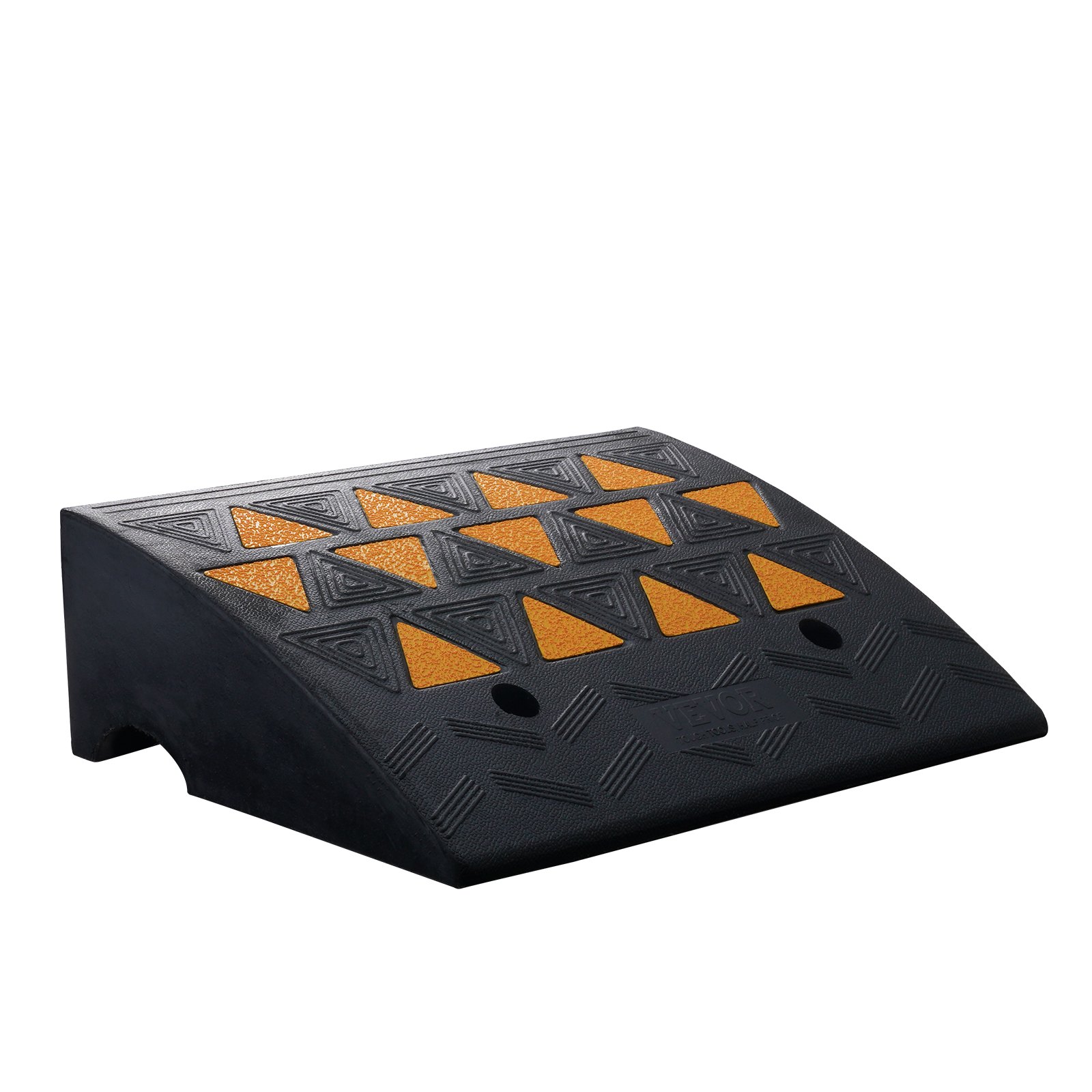 VEVOR Rampa per Soglia in Gomma Capacità Carico Max. 15 Tonnellate Altezza 15,2cm, Rampa per Soglia Gradini Larghezza 49,1cm Superficie Antiscivolo Buchi per Drenaggio Rampa Soglia Antiscivolo Salita