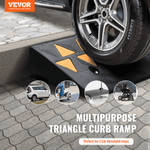 VEVOR Rampa di Marciapiede in Gomma, Altezza 9,4 cm Capacità di Carico 15 Tonnellate Rampa di Accesso per Sedia a Rotelle Antiscivolo per Auto Biciclette Scooter Motociclette 100 x 25 x 9,4 cm